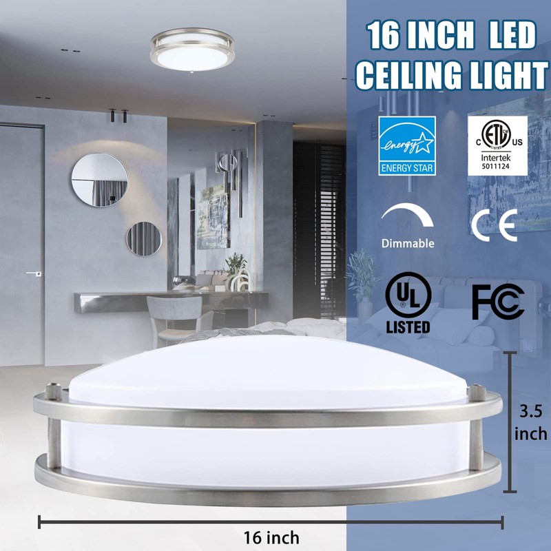 LED Flush Mount Ceiling Light - 16 Inch Ceiling Light