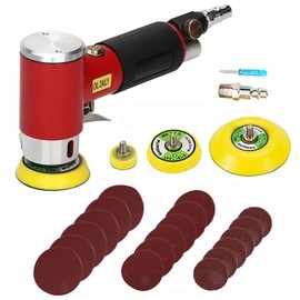 Mini Orbital Sander, 1/2/3 Inch Mini DA Air Sander, Handheld Random Orbital Polisher Pneumatic Tools for Auto Body Work, 15,000rpm High Speed Air Powered Sanders & Polisher Machine
