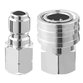 RIDGE WASHER Pressure Washer Adapter Set, 3/8 Inch Quick Connect Kit, Stainless Steel Female NPT Fitting, 5000 PSI, 2 Pack