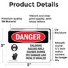 (2 Pack) Chlorine Hazard Area OSHA Danger Sign 5 Inch