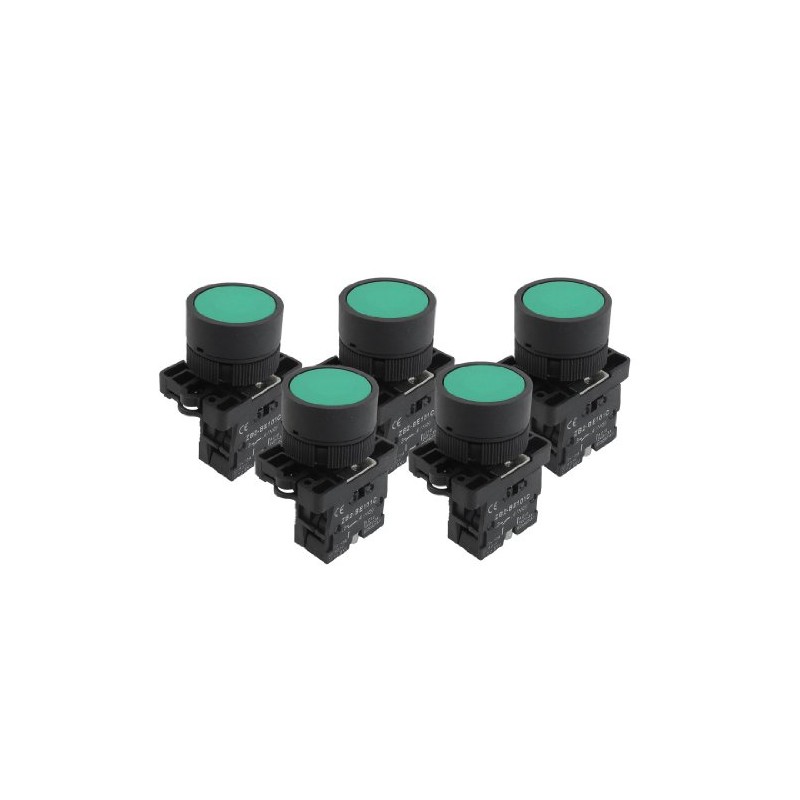 uxcell A12082000ux0366 1 NO N/O Green Sign Momentary Push Button