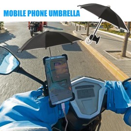 Phone Umbrella for Sun, UV Protection Mini Shade, Small Wind-Proof Anti-Glare Phone Umbrella with Fist Suction Cup for Tablet Chair Car Bicycles Hiking Outdoor Travel