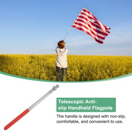M METERXITY 4-Pack 3.28Ft/1M Telescopic Handheld Flagpoles, Telescopic Flag Pole with Clips Portable Stainless Steel Flag Pole for Truck/Outside/Tour/Guide/Festival[Red/Blue/Orange/Green]