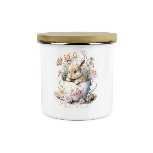 Purely Home Bunny Rabbit Kitchen Matcha Storage Canister - Teacup