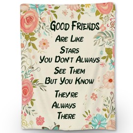 Ti Caldi Friend Blanket, Soft Fuzzy Warm Lightweight Flannel Throw Blanket with Floral Frame, Ideal for Couch, Bed, Decor, Travel & Outdoor Use, for Adults Women 60×50 in