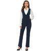 Allegra K Women's Work Office Overalls High Waisted Belted Sleeveless