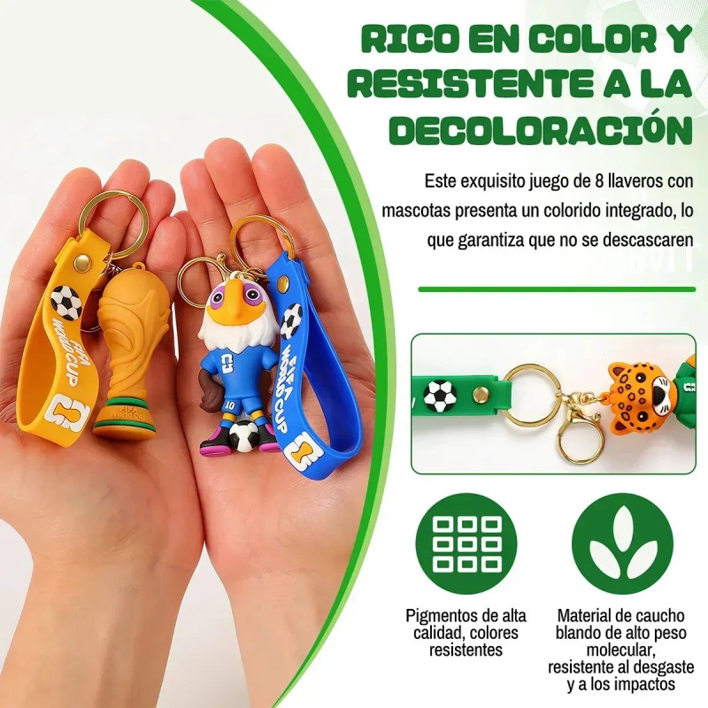 4pc 2026 Llaveros De La Mascota De Fútbol De La