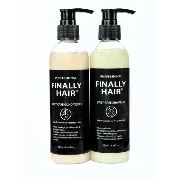 Finally Hair Brazilian Sulfate Free Shampoo & Conditioner For Use On Treated Hair (Perfect after Keratin Straightenting Smoothing Treatments and Perms)