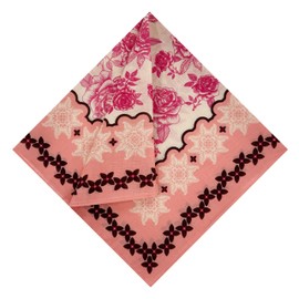 HankieWorld Single Pack Bandanas 60s Premium Cotton Soft Thin Handfeel Large Handkerchief for Men and Women(Pink Rose)