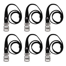 Pack of 6 bicycle pedal straps, bicycle lashing straps, bicycle webbing with metal buckle for most bicycles, exercise bikes, mountain bikes