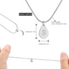 SKQIR Teardrop Initial Letter Necklaces for Women with Letter T,Silver