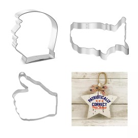 Agape Gifts Designs AGD Christmas Decor - Vote Trump Fan Cookie Cutter Set & Ornament