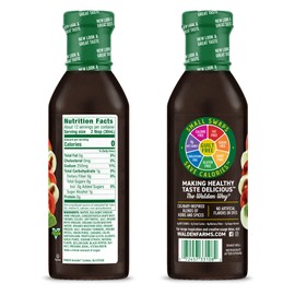 Walden Farms Balsamic Vinaigrette – Calorie-Free, Gluten-Free, Low Carb, Keto-Friendly, Vegan, Sugar-Free Salad Dressing with Rich Classic Balsamic Flavor – 2-Pack, 12 oz Bottles