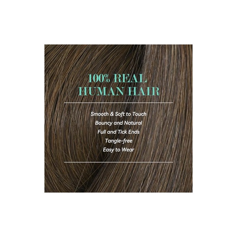 Ukira Extensiones De Cabello Castaño Medio Clip De Cabello Humano