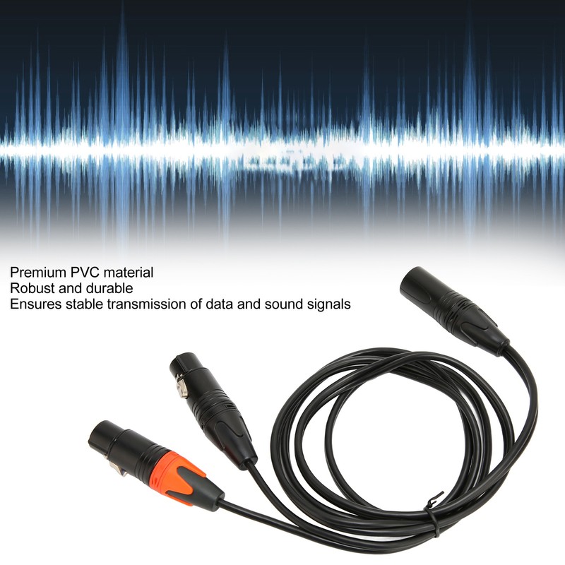 XLR Male to Dual XLR Female Cable Y Type Splitter