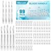 99PCS Surgical Blades Kit, #10#11#12#15#20#21#22#23#24 Surgical Sterile Blades for dermaplaning,