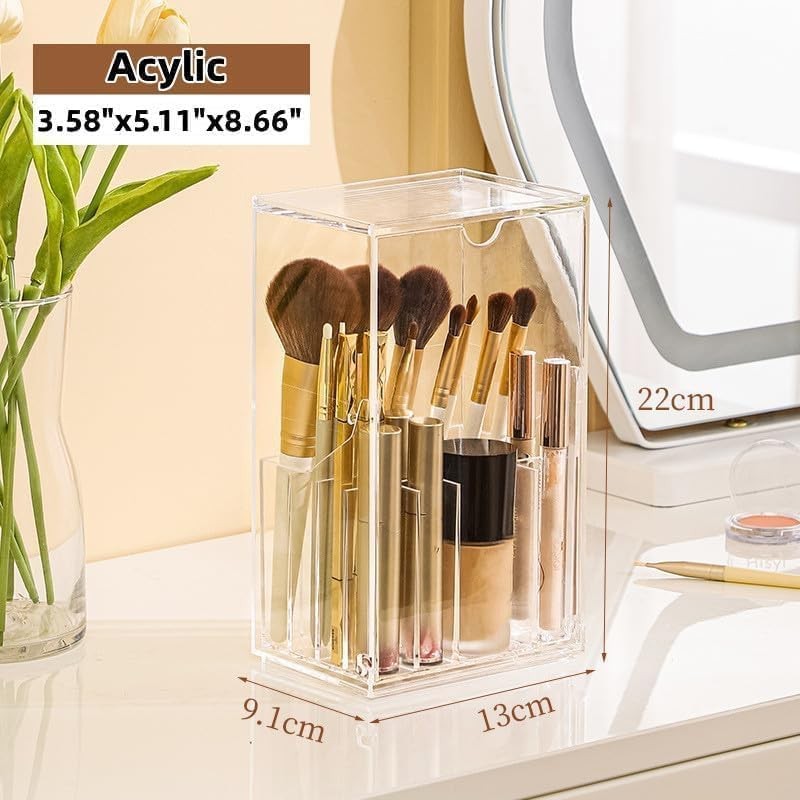 Makeup Brush Holder, Clear Make up Brush Holder with 17