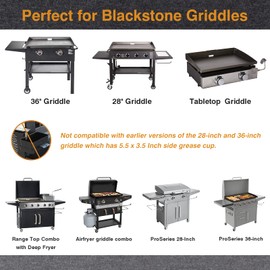 GASPRO 40-Pack Grease Cup Liners Compatible with Blackstone Griddle, Foil Drip Pan Liner Fit for Blackstone 17, 22, 28, 36 Inch Griddle with Rear Grease Cup, 8 x 3.7 Inch, 5017