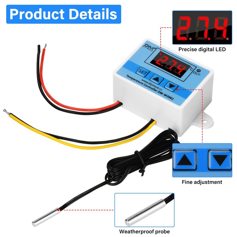 diymore Digital Temperature Controller AC 110V-220V Microcomputer Thermostat Controller Switching
