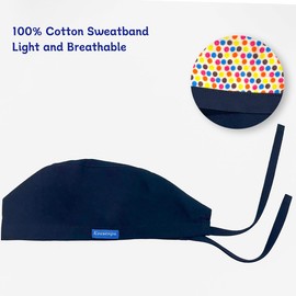 Kousenpu Men and Women Scrub Cap, Lightweight, Breathable No-Slip Working Cap,One Size. (Navy-Blue, One Size)