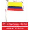 20 Pack Colombia Flags Colombian Stick Flag Small Mini Handheld