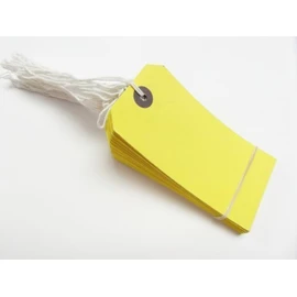 250 x Yellow Coloured Strung Tags 120mm x 60mm Luggage Labels Tie On Price Gift Craft Clothes