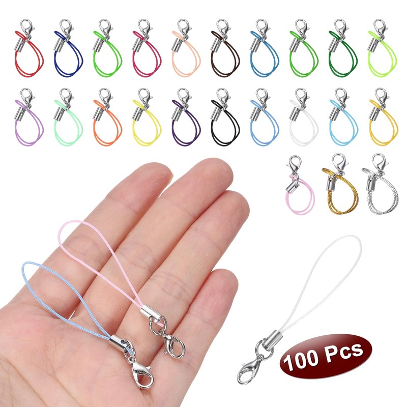 Sourcing Map 100Pcs White Lanyard with Lobster Clasp for Cellphone