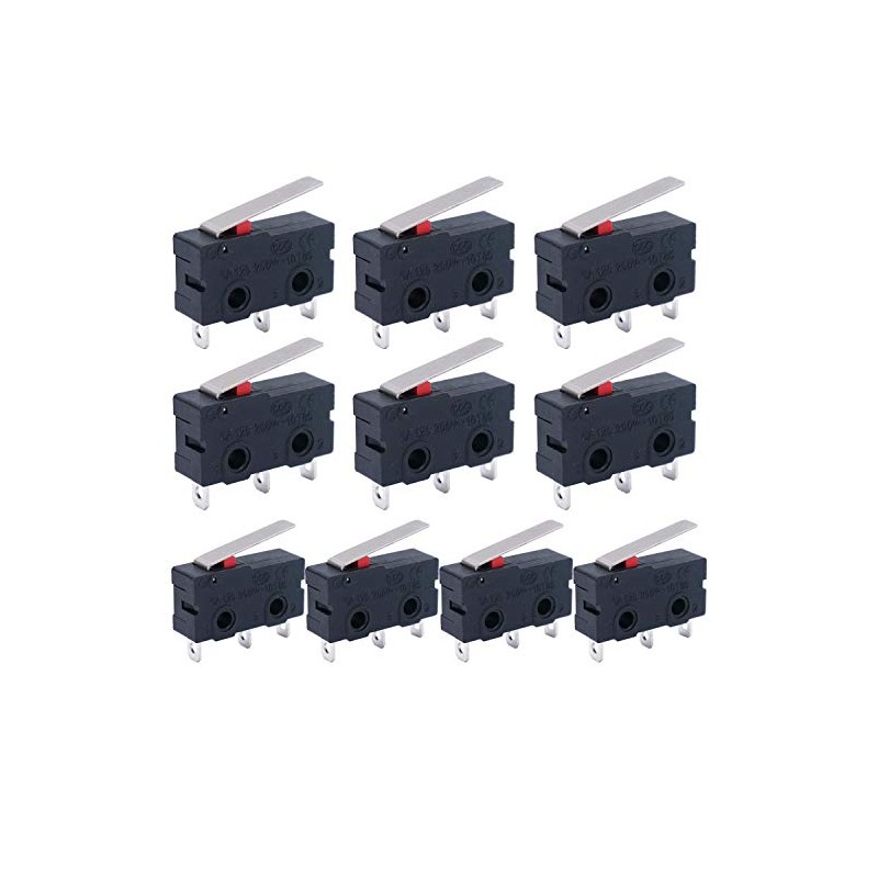 Twidec/10Pcs Mini Micro Limit Switch 5A 125 250V AC SPDT