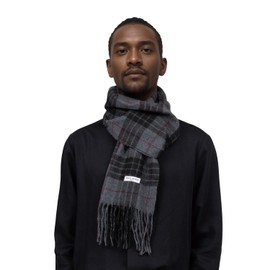Basic Sense Classic Scottish Tartan Winter Scarf - Super Soft & Warm, Traditional Check Design for Men & Women, Dark Grey