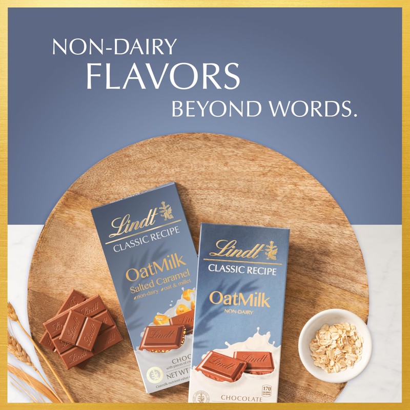 Lindt CLASSIC RECIPE Non-Dairy OatMilk Chocolate Candy Bar, 10 Pack,
