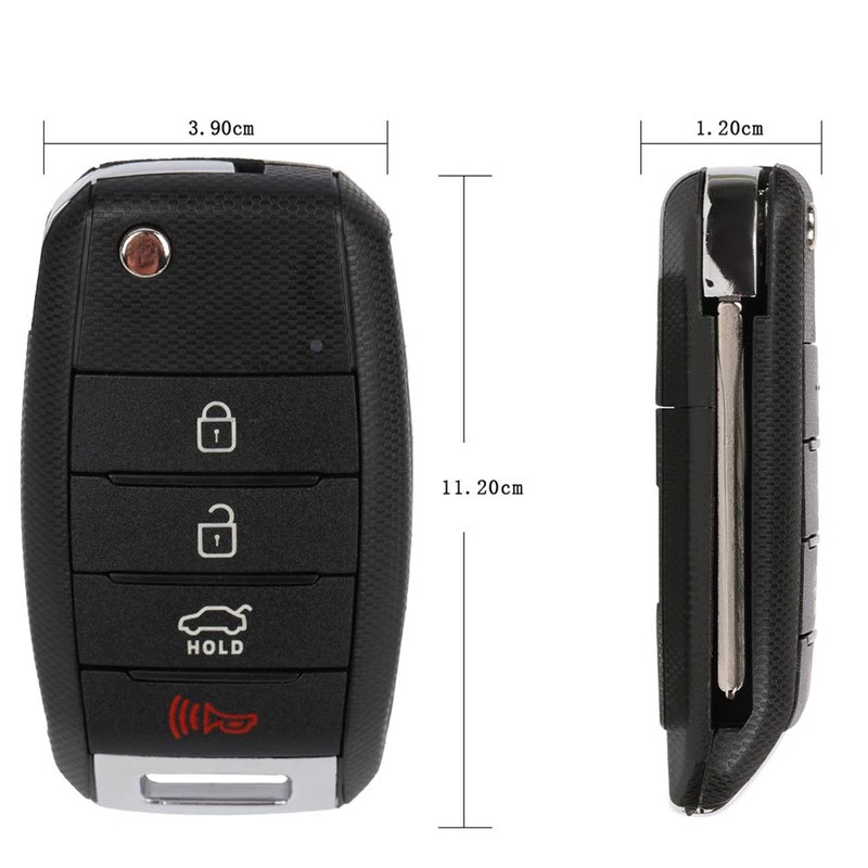 KEYALL 1 Pack 4 Buttons Remote Control Car Key Fob