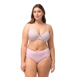 Ulla Popken Women's Underwire, Soft Cups, Decorative Edge, Cup B-E Bra, red