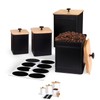 Black Canisters Sets for the Kitchen Counter,Flour Sugar Storage Containers,Metal