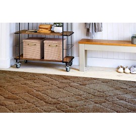 Custom Size Hallway Runner Rug Trellis Brown Color 31 inch Wide Select Your Length Non-Slip (Skid Resistance) Rubber Backing 5 feet x 31 inch (Color Options Available)