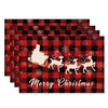 Christmas Santa Claus Placemats Set of 4 for Table,Rustic Christmas