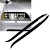 2 Pcs Headlight Eyebrow Glossy Black Trim Front Left Right