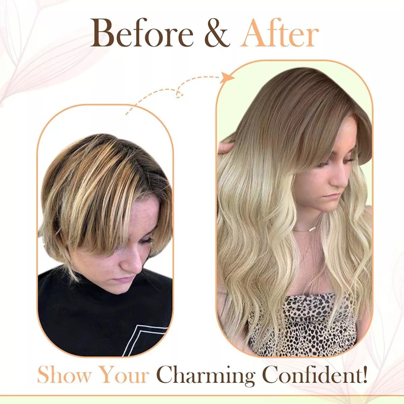 Easyouth Extensiones Cabello Humano 40gr 14in Desvanecimiento Marrón