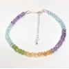 Aquamarine, Citrine, Amethyst & Peridot 4 mm Rondelle Shape Faceted