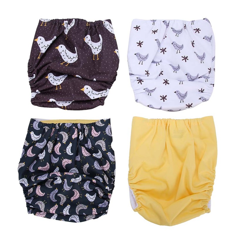 4pcs Baby Diaper Reusable Waterproof Strong Water Absorption Baby Underwear