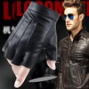 Fingerless Leather Men's Half Finger Gloves Men's Leather Non-Slip Motorcycle