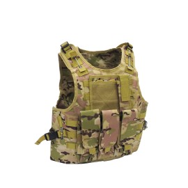 FixtureDisplays Adjustable Tactical Molle Airsoft Vest Paintball Combat Soft Vest Tan Tactical