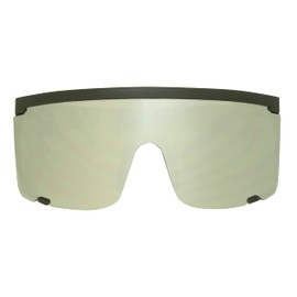 ShadyVEU Oversized Flat Top UV400 Sports Mono Mirrored UV400 Mens Womens Sunglasses (Silver Lens)