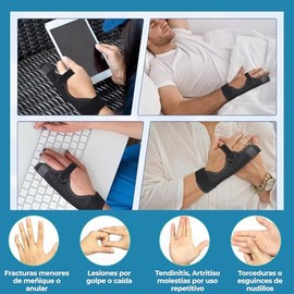 SEVEN MINE Férula Para Dedo Meñique y Anular con 4 Correas Ajustables | Doble Soporte de Aluminio | Inmovilizador Ambidiestro para Lesiones, Fracturas, Artritis y Recuperación Postoperatoria (Medium)