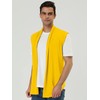 uxcell Men's Ruffle Shawl Collar Lightweight Vest Drape Cape Yellow