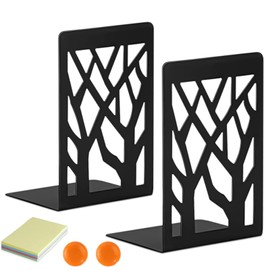 DIFIT Book Ends, Heavy Duty Book Organizer, Decorative Metal Bookends for Shelves, Book Ends for Heavy Books, Home, Office Desk, Kitchen(6.9 x 3.5 x 4.7 Inch - 1 Pair)
