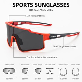 ROCKBROS Polarized Cycling Glasses Sports Sunglasses Women Men UV400 Protection TR91 Frame Running Glasses