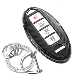LETINGFAR Key Case for Nissan, Smart Key Case, Key Cover, TPU 3/4/5 Buttons, Specially Designed for Nissan, Key Holder, NISSAN Days, Serena, X-Trail, Elgrand, Skyline, Notebook, Cube, Juke, etc, Black