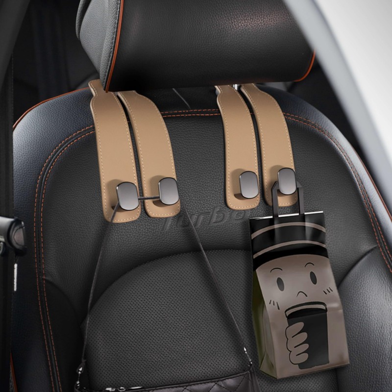 Jayanes Genuine Leather Car Purse Hook - Flexible Car Seat