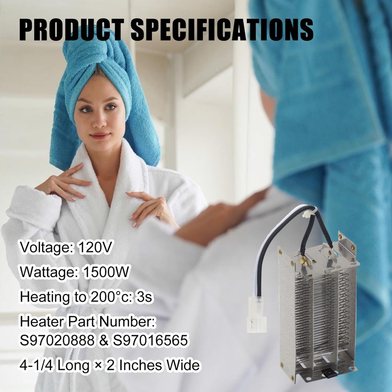 S97016565 Heating Element Compatible with Broan NuTone S97020888, 120V Heating