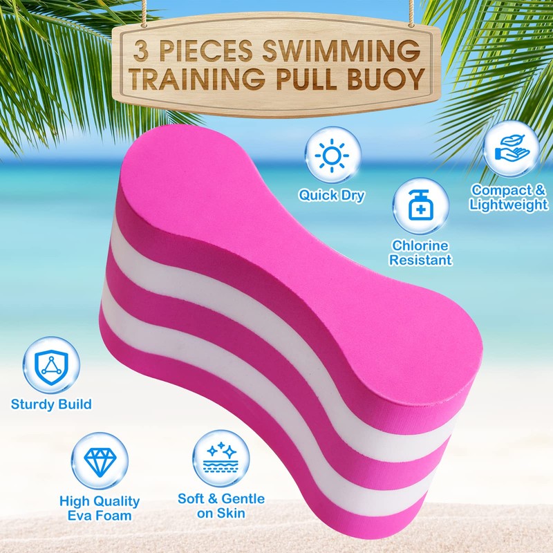 Outus 3 Pieces Swim Pull Buoy 5-Layer Leg Float Eva
